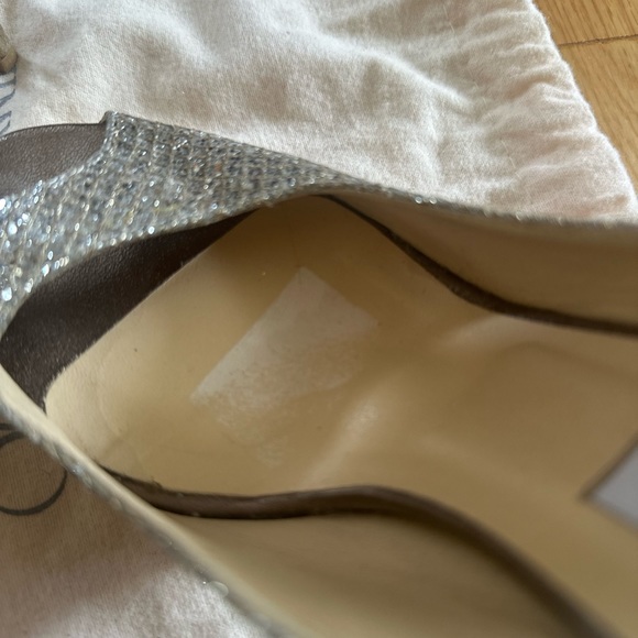 JIMMY CHOO GLITTER PEEP TOE PUMPS SZ 8.5 - Picture 4 of 16